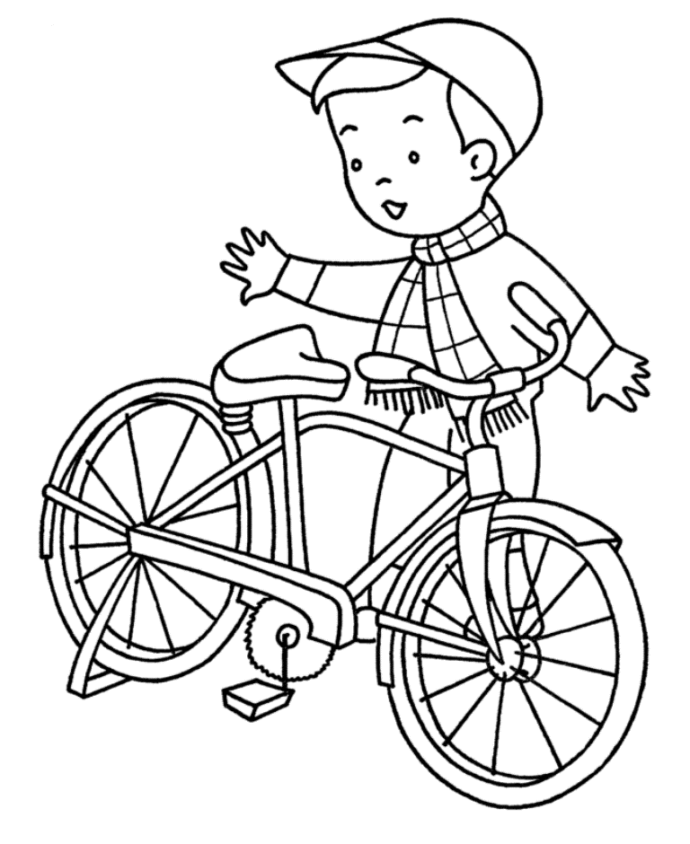 Girl With Bike Colouring Pages (page 3)