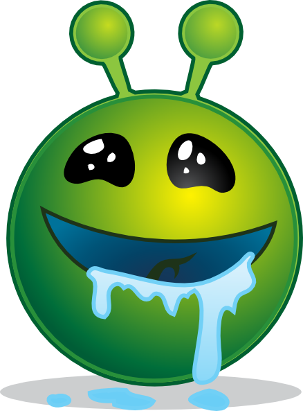Smiley Green Alien Droling clip art - vector clip art online 