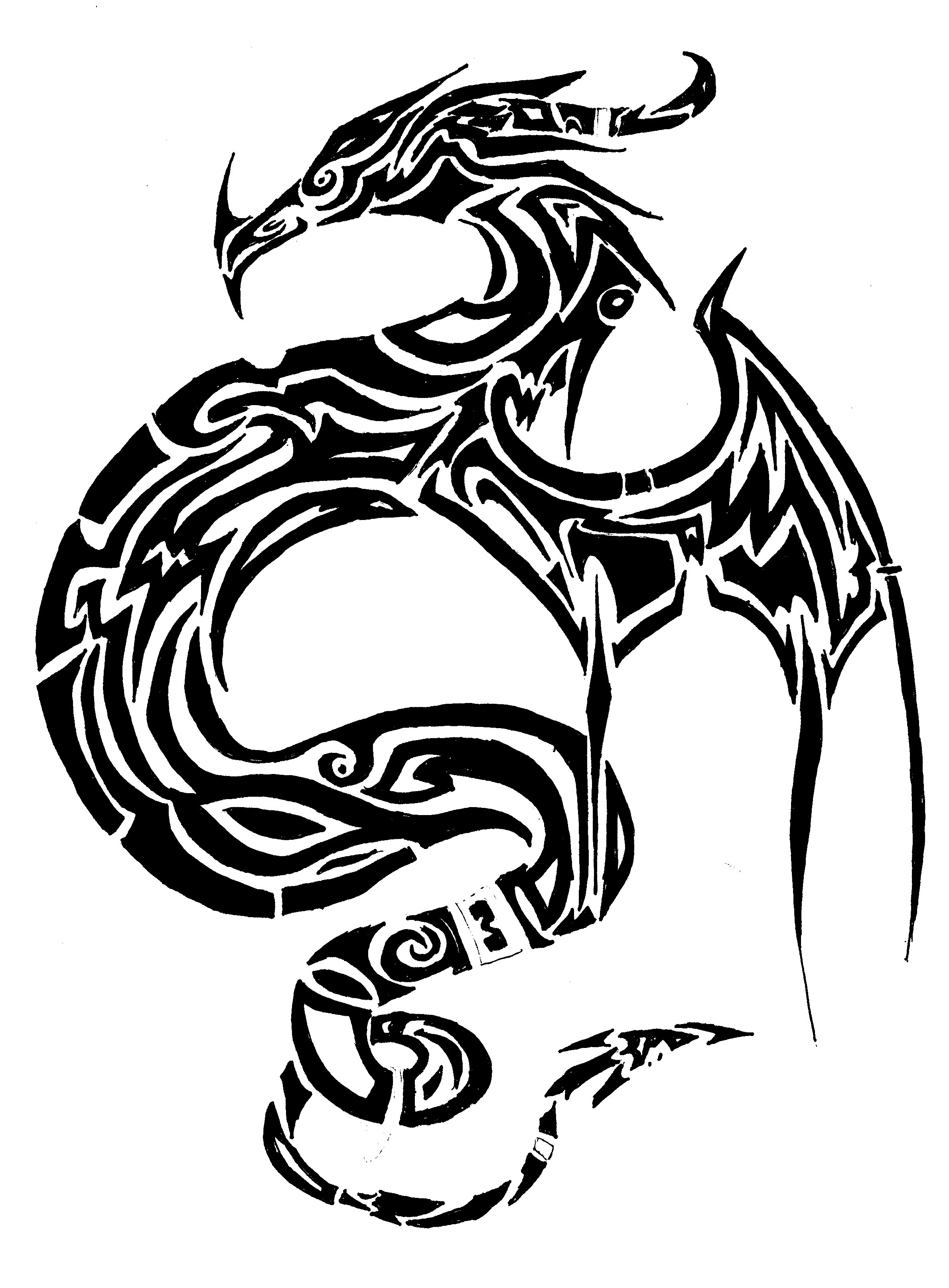 Dragon image - vector clip art online, royalty free  public domain