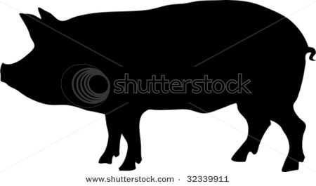 Pig Silhouette Free Vector |