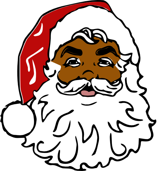 Santa Black clip art - vector clip art online, royalty free 