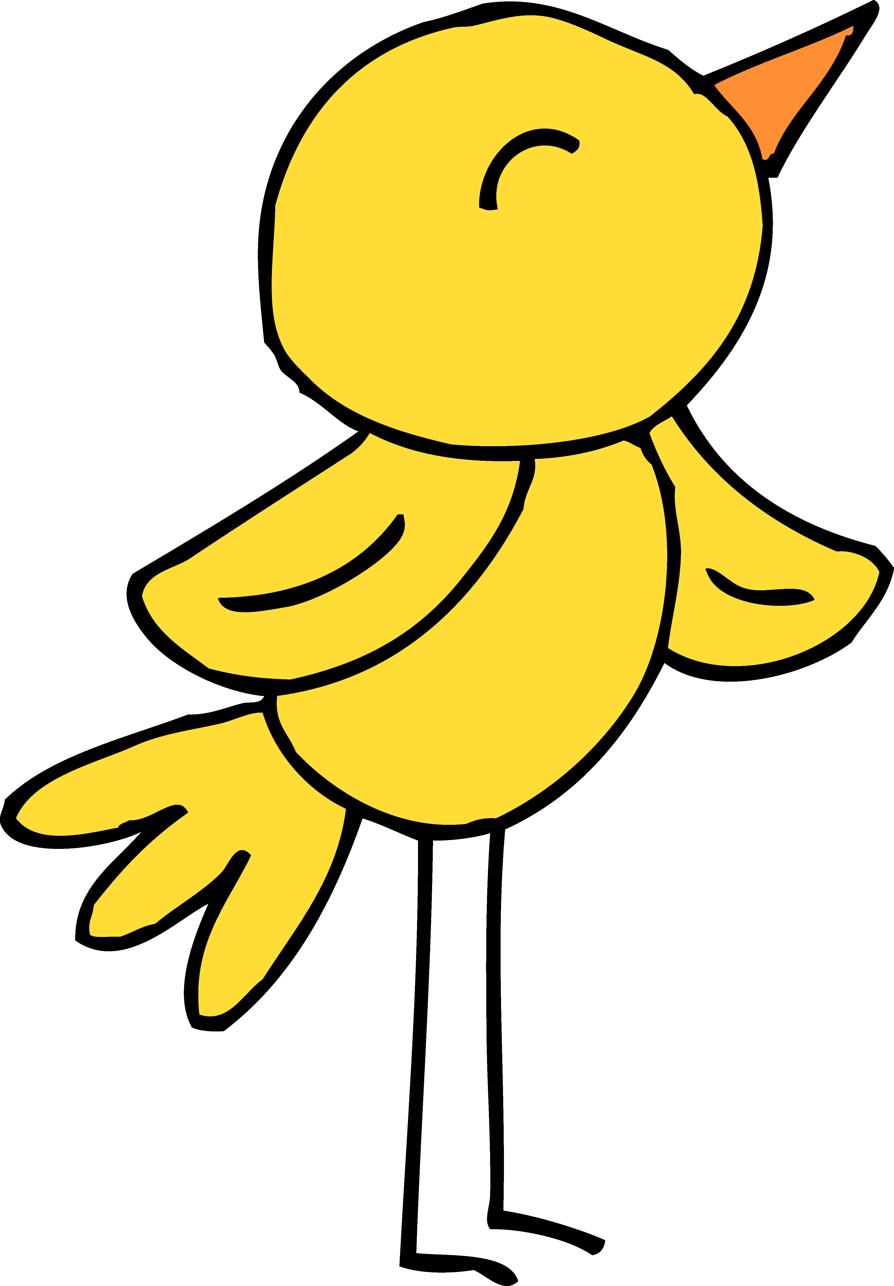 Cute Yellow Canary Bird - Free Clip Art