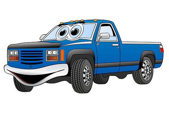 Blue Pick Up Truck Cartoon Posters by Graphxpro | Redbubble