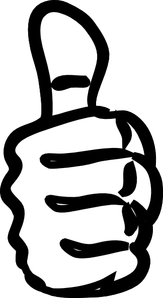 White Black Thumbs Up clip art - vector clip art online, royalty 