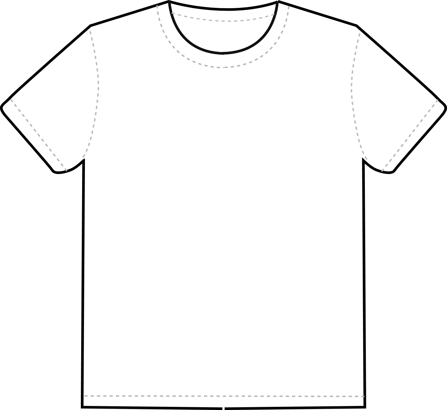 T-shirt - Clip Art Library Within Blank T Shirt Outline Template