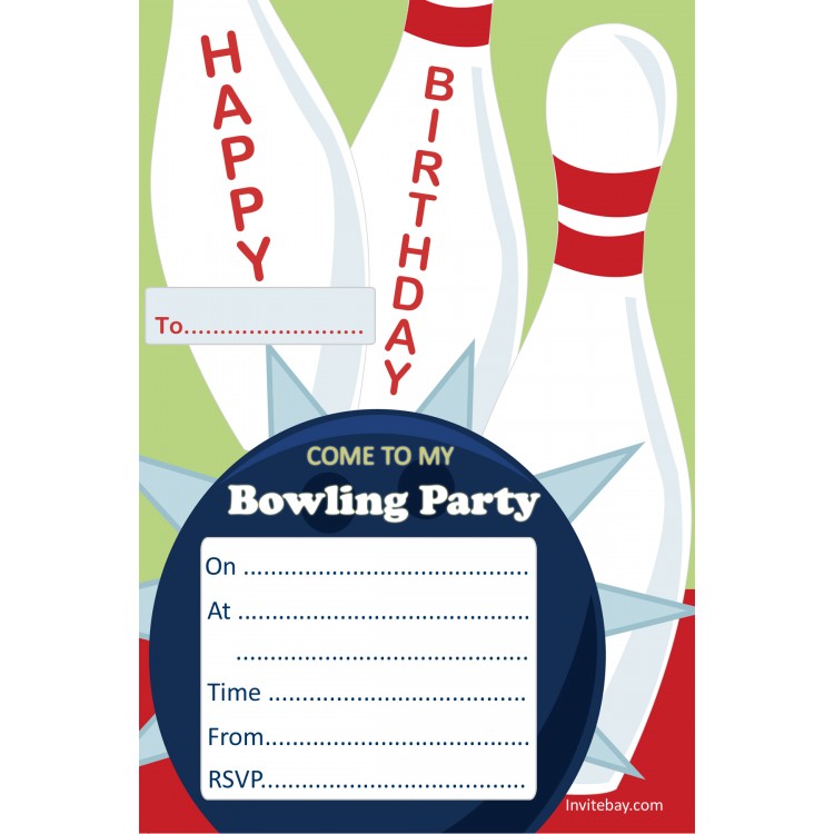 Bowling Party Invitations Free Download