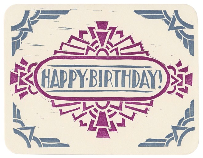 Geometric Happy Birthday letterpress card | Morris  Essex