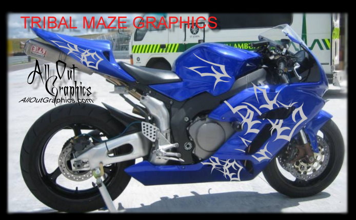 Custom Motorcycle tibal Graphics decal kit