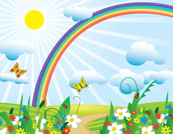 nature rainbow background design - Clip Art Library