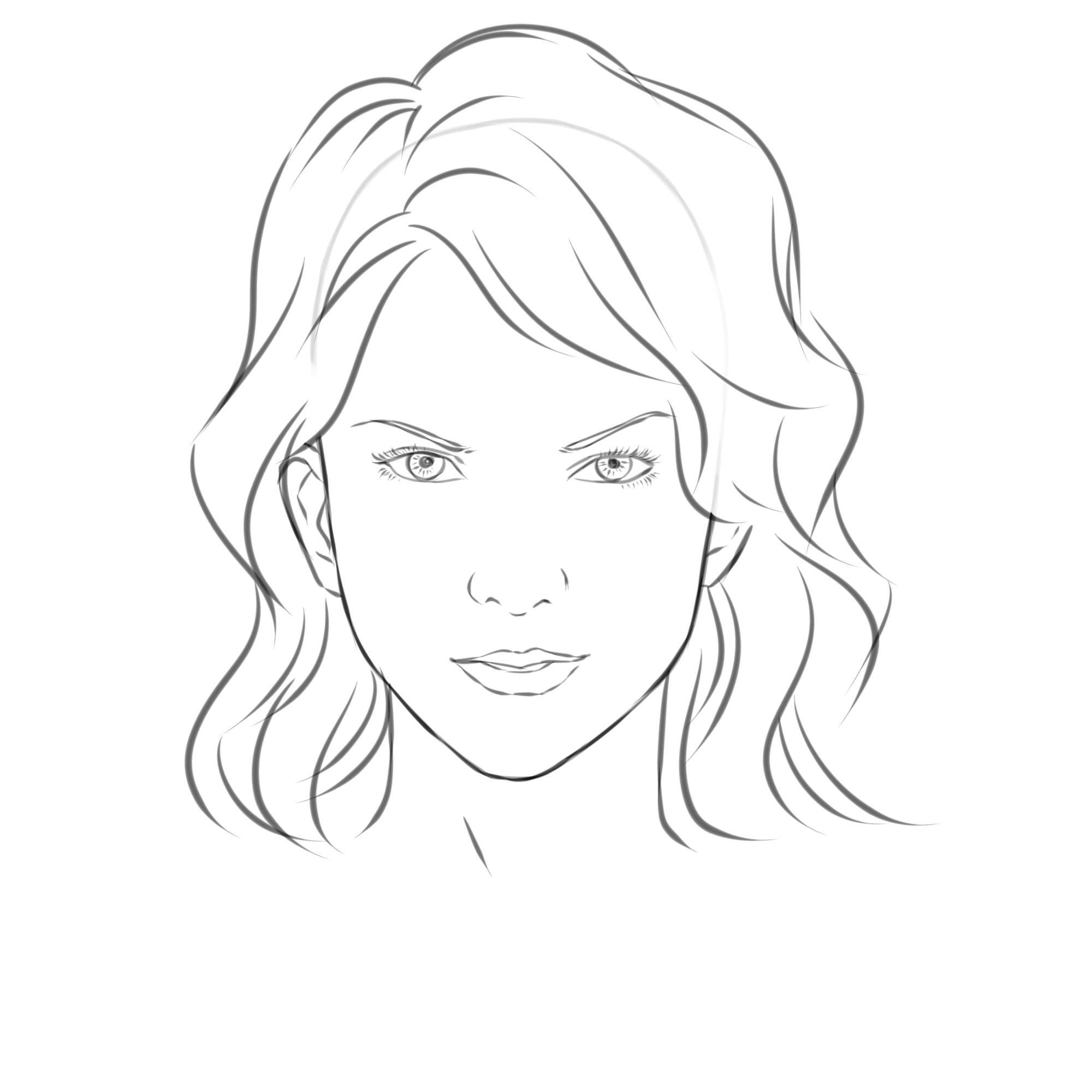 Easy Drawing Girl Face | kids drawing coloring page