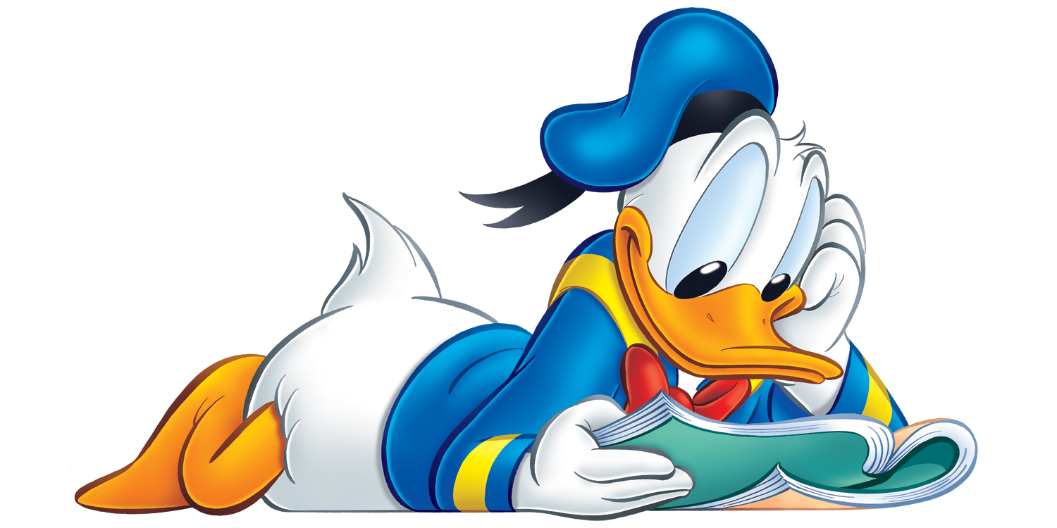 Donald Duck Reading A Book Clip Art Library
