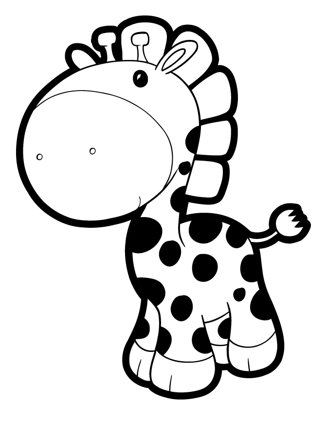 Baby Cartoon Giraffe Coloring Page | HM Coloring Pages