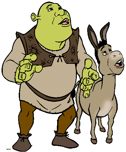 Shrek Clipart - Character Images - Shrek, Fiona, Donkey