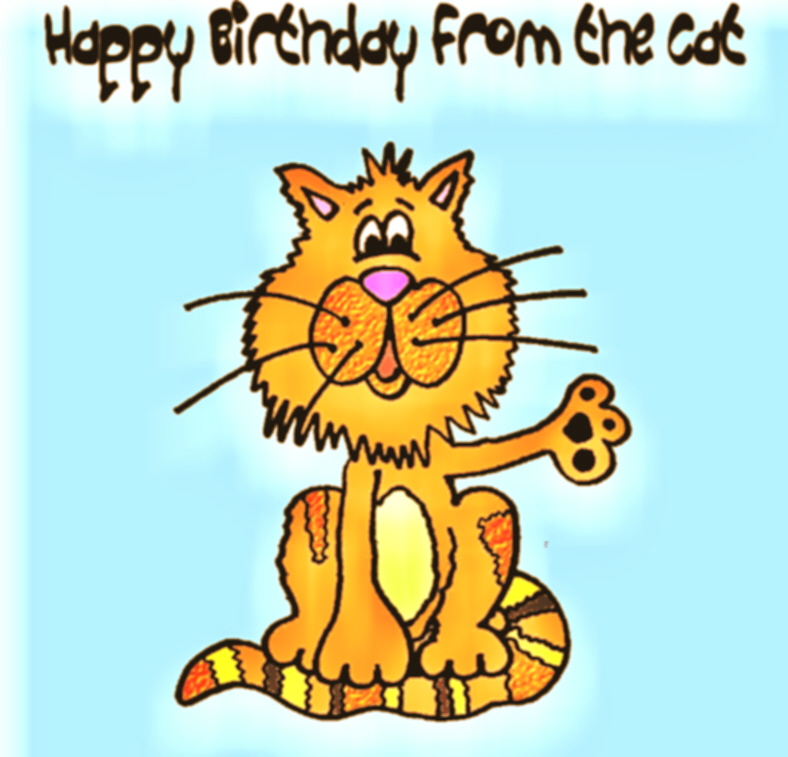 Birthday Card from the Cat! - Funny cartoon cat card