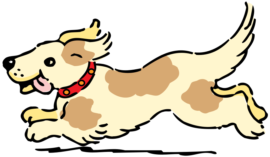 Happy Running Dog Clipart, vector clip art online, royalty free 
