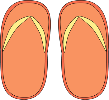 Orange Flip Flops Clip Art - Orange Flip Flops Image