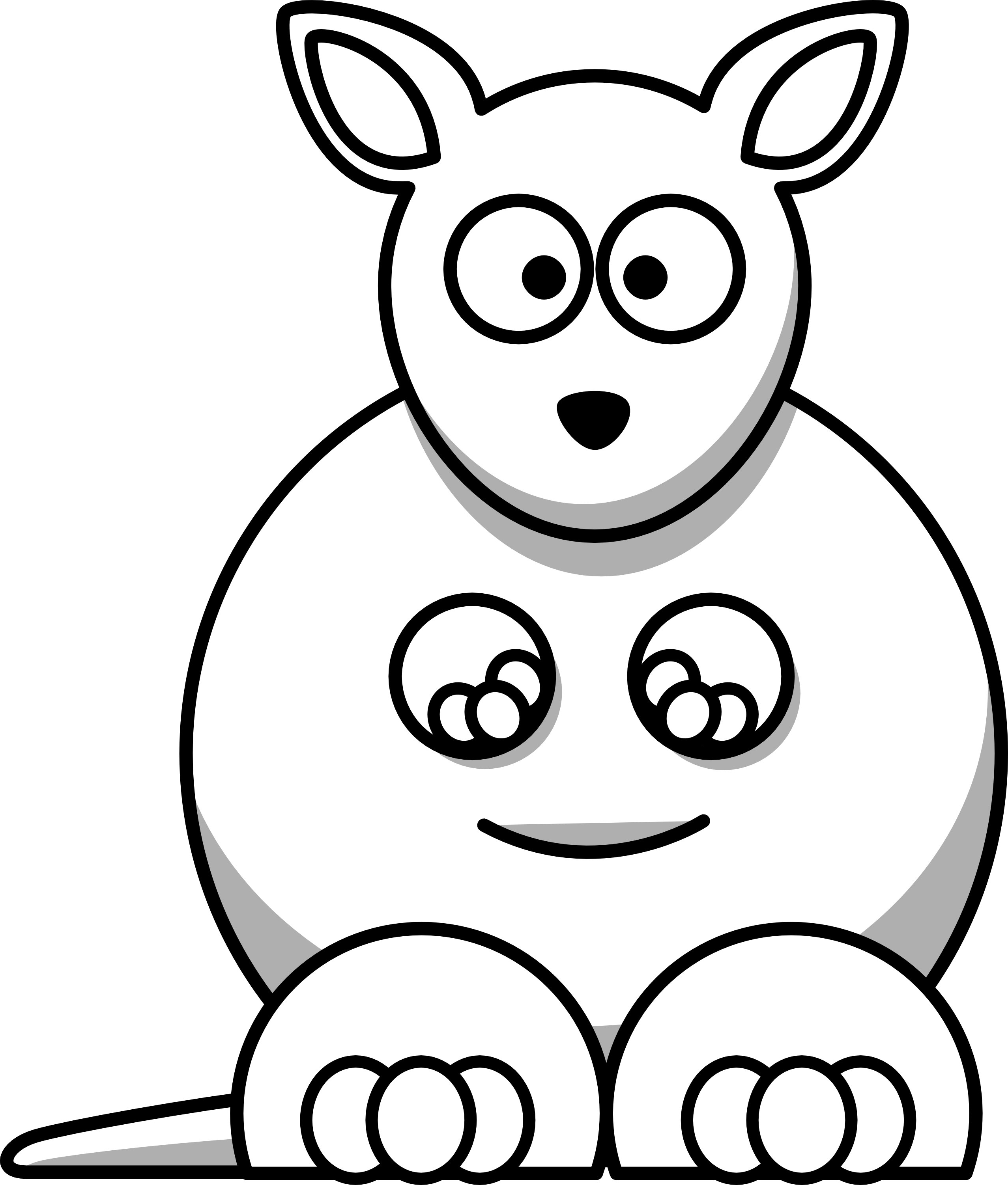 Black And White Cartoon Animals - Clipart library