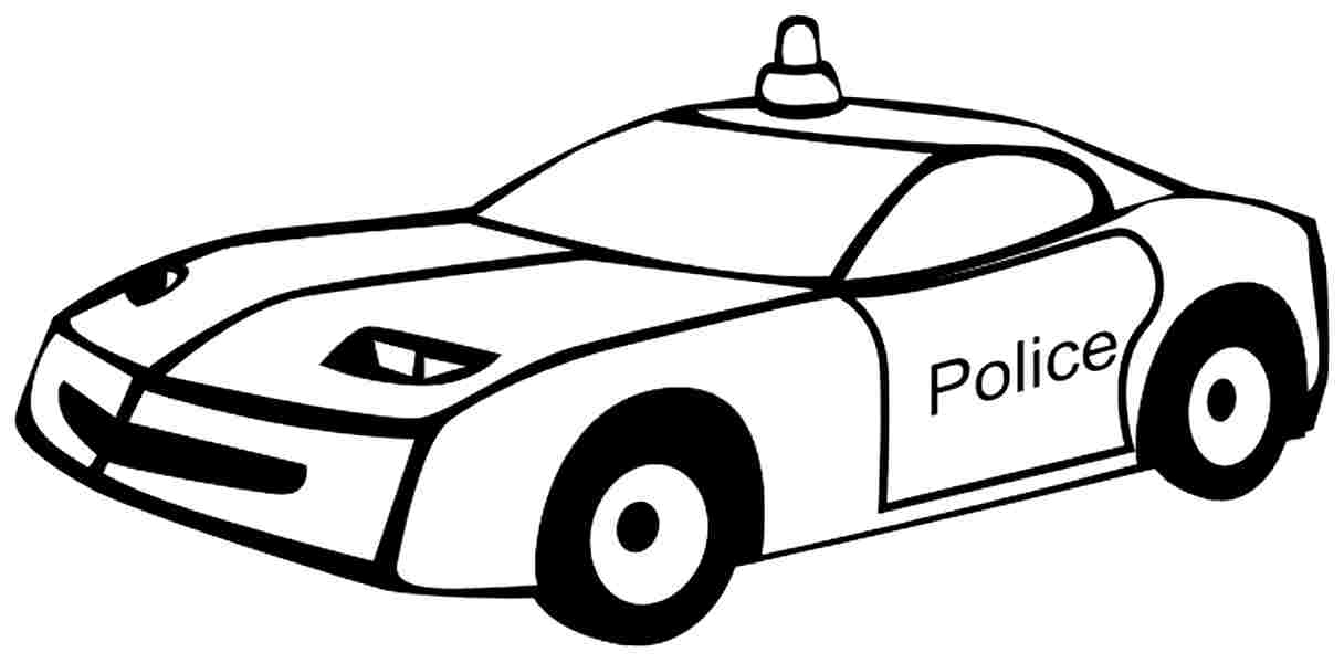 Printable Free Free Transportation Police Car For Kids Colouring 
