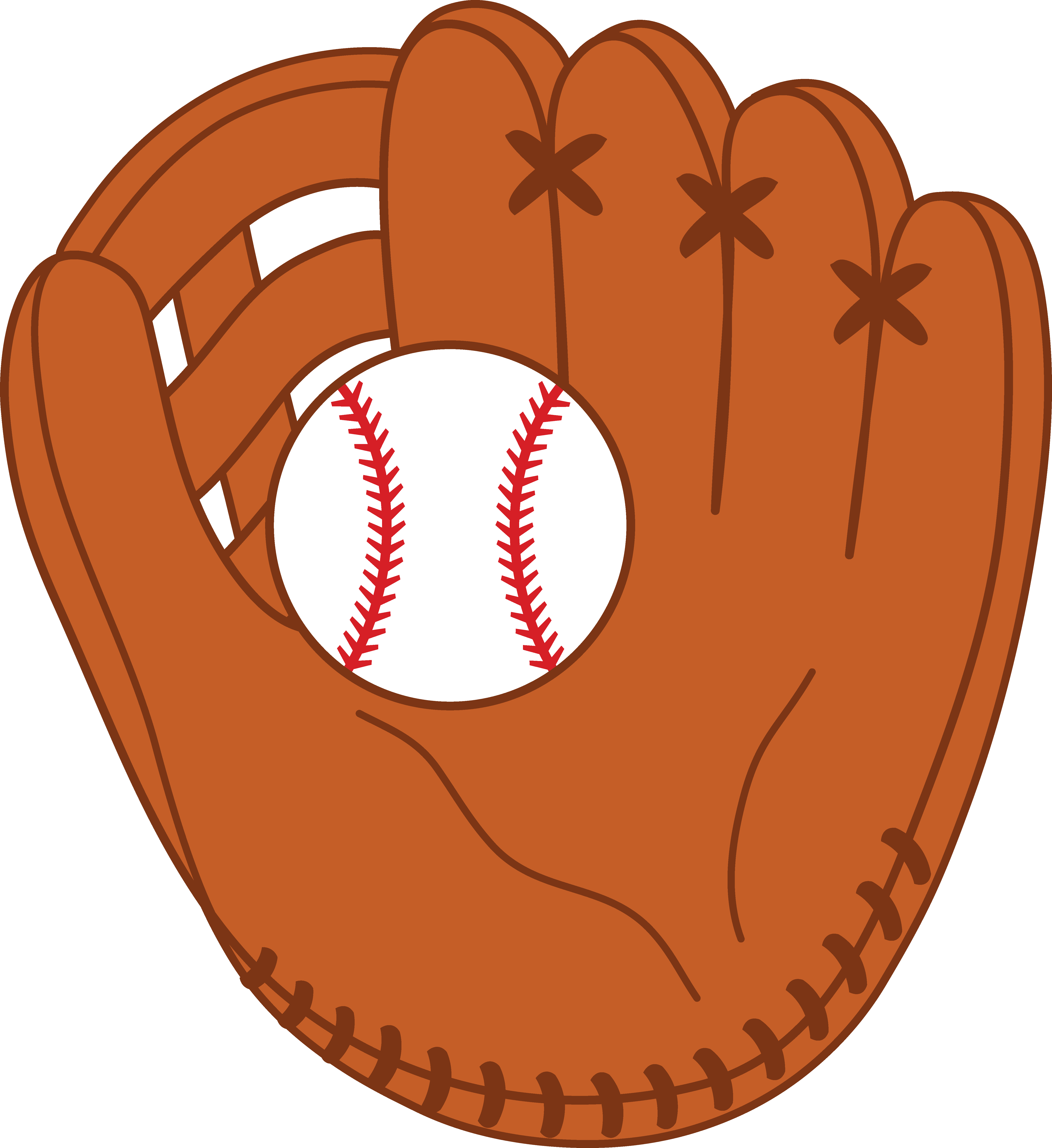 Baseball Ball and Mitt - Free Clip Art