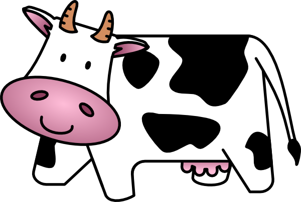 Black And White Cow clip art - vector clip art online, royalty 