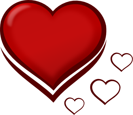 Red Stylised Heart with Smaller Hearts Clip Art | Free Clip Art 