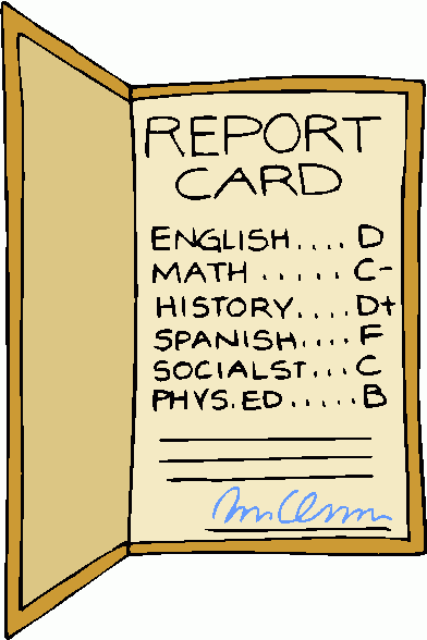 Clipart School Report Card