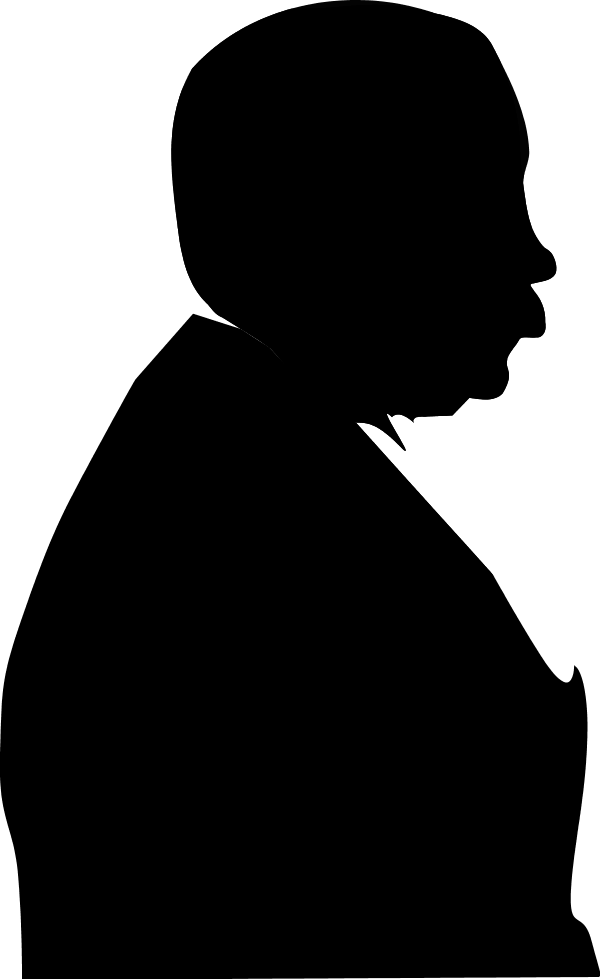 old man silhouette - vector Clip Art