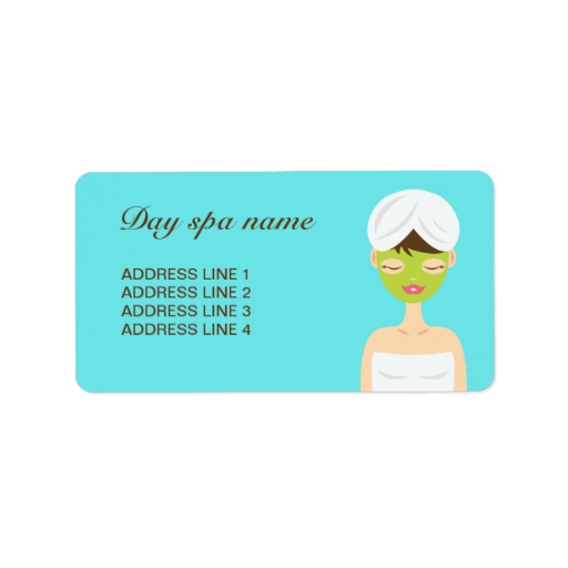 Bathing Spa Woman With A White Face Mask Custom Address Labels 