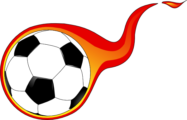 Flaming Soccer Ball clip art - vector clip art online, royalty 