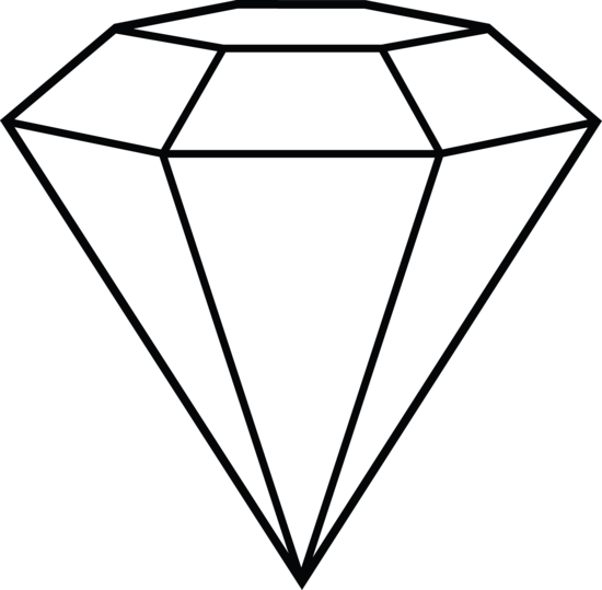 Diamond Line Art - Free Clip Art