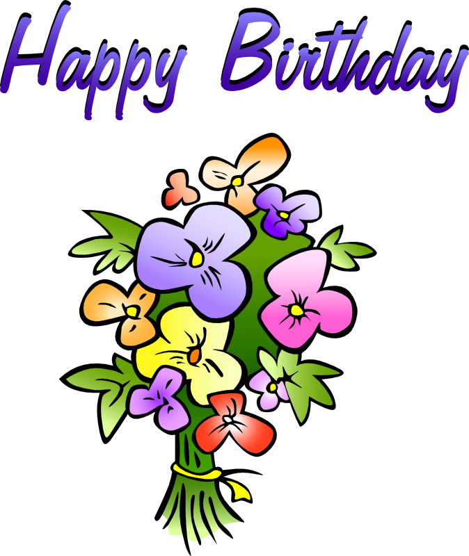 Happy Birthday Flowers Clipart