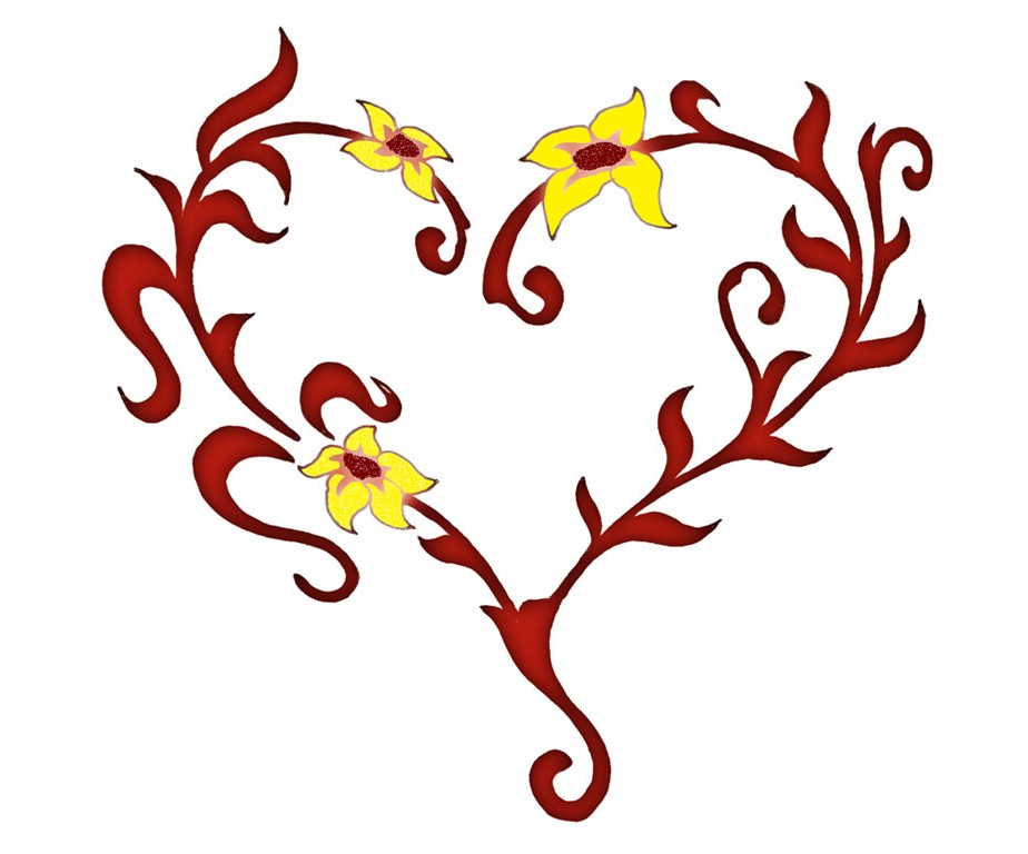 Flowered Heart - Flower Tattoo Design | TattooTemptation