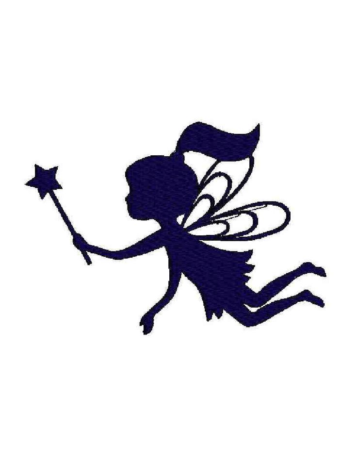 INSTANT Download - Fairy silhouette digital machine embroidery design�