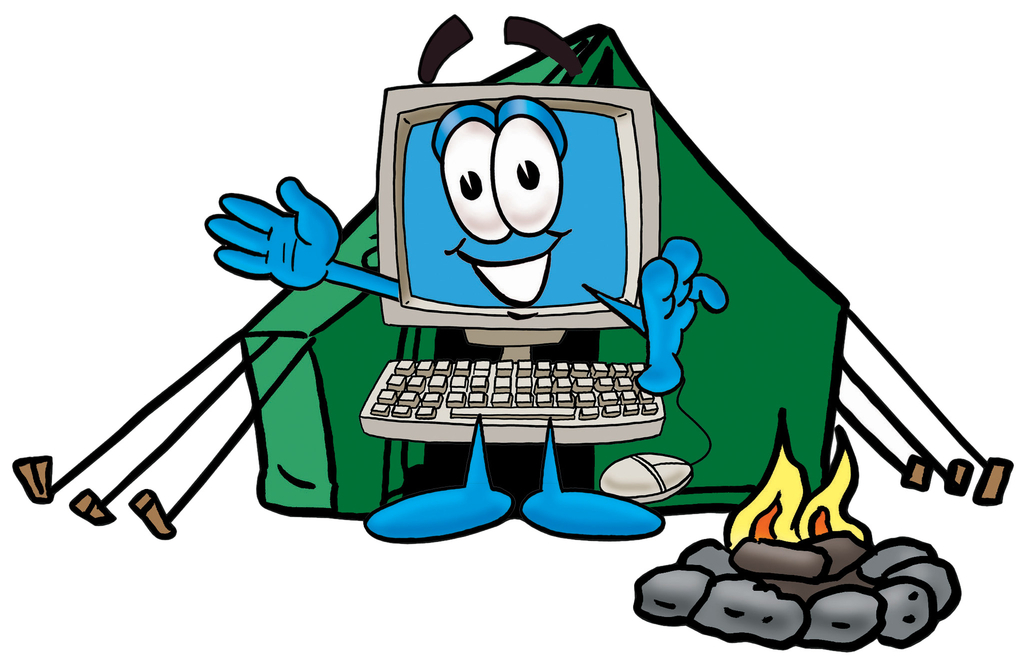 Clip Art Graphic of a Desktop Computer Cartoon Character | Holiday 