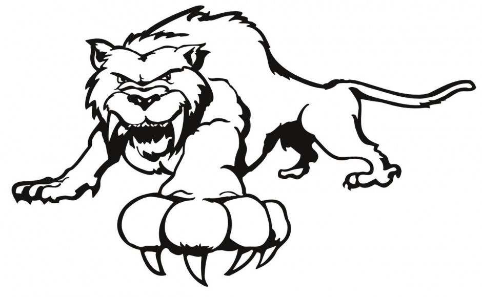 Clip Art Of A Black And White Coloring Page Of A Strong Manly 