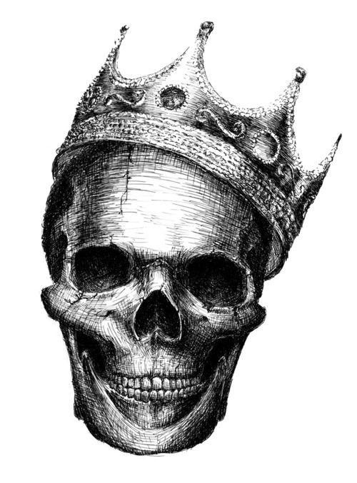 drawing of skull with crown | tattoo | Clipart library