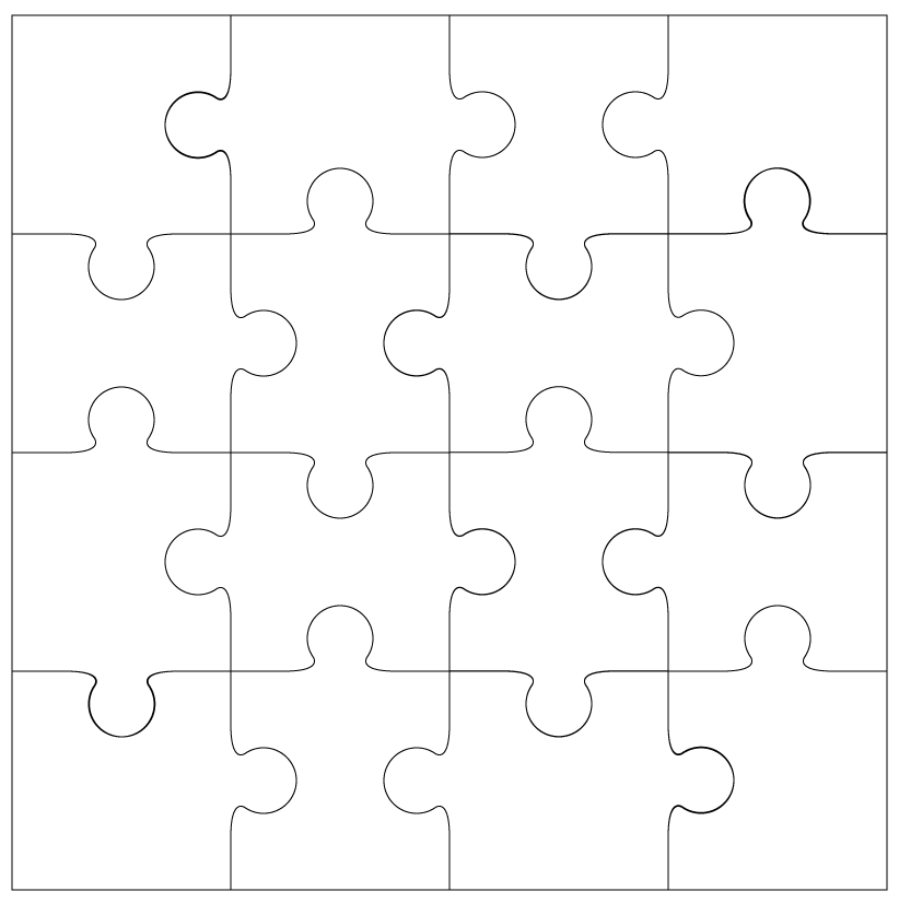 16 piece Jigsaw cut file  template |