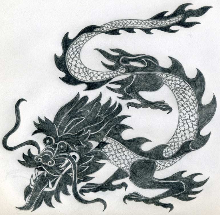 Simple And Perfect Dragon Drawing