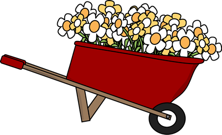 Wheelbarrow Filled with Flowers Clip Art - Wheelbarrow Filled with 