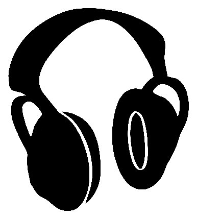 Cartoon Headphones With Music Notes 