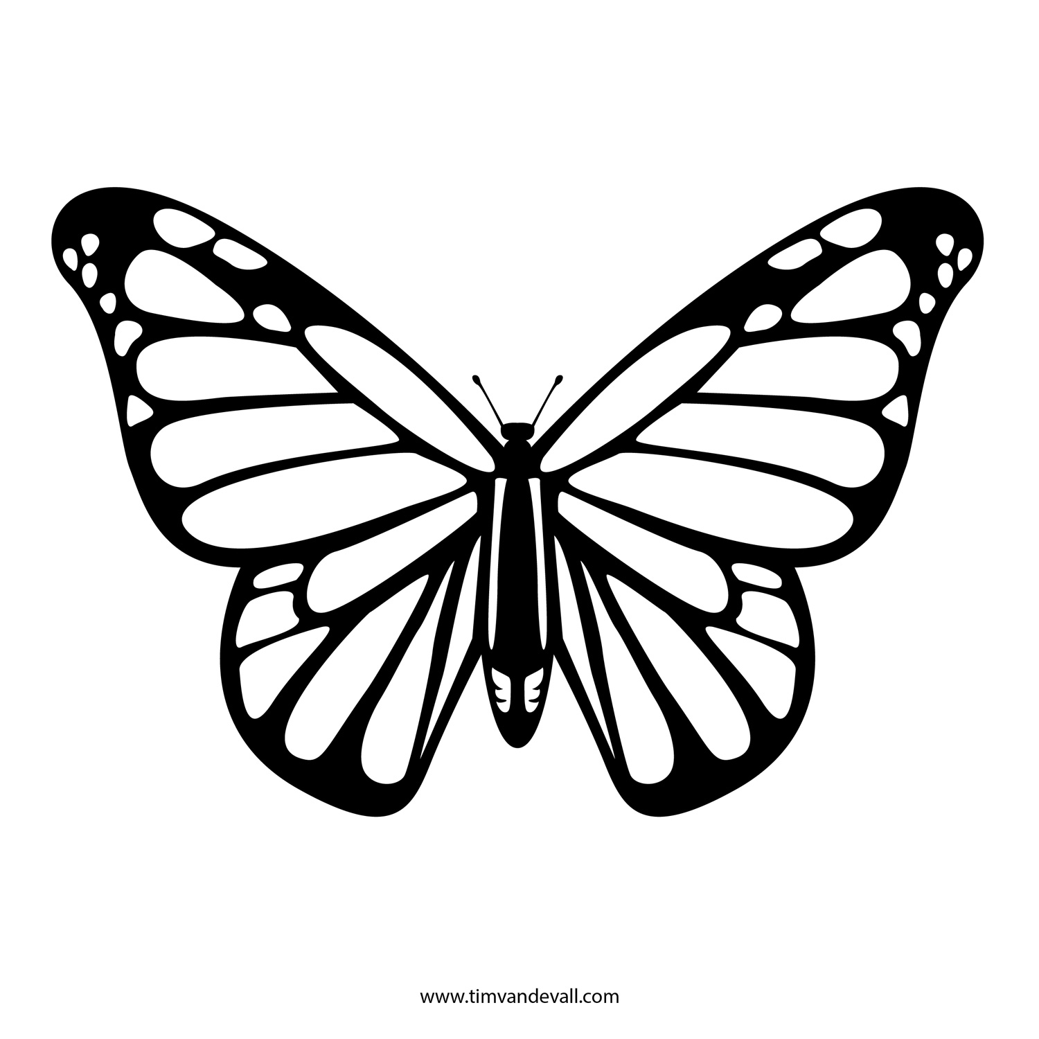 Free Butterfly Stencil | Monarch Butterfly Outline and Silhouette