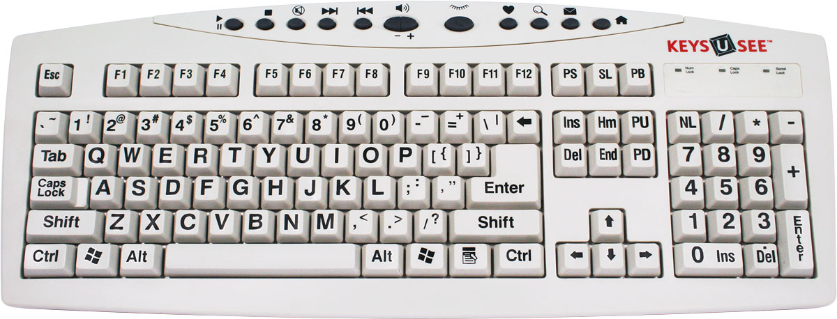 Large Print USB  PS2 Computer Keyboard (Yellow with Black Letters 