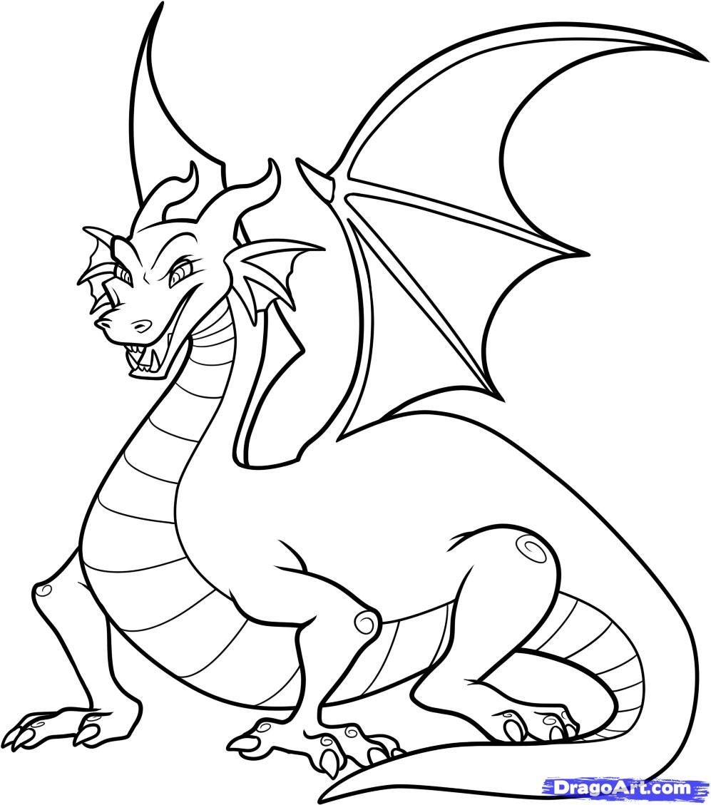 dragon cartoon drawing easy - Clip Art Library