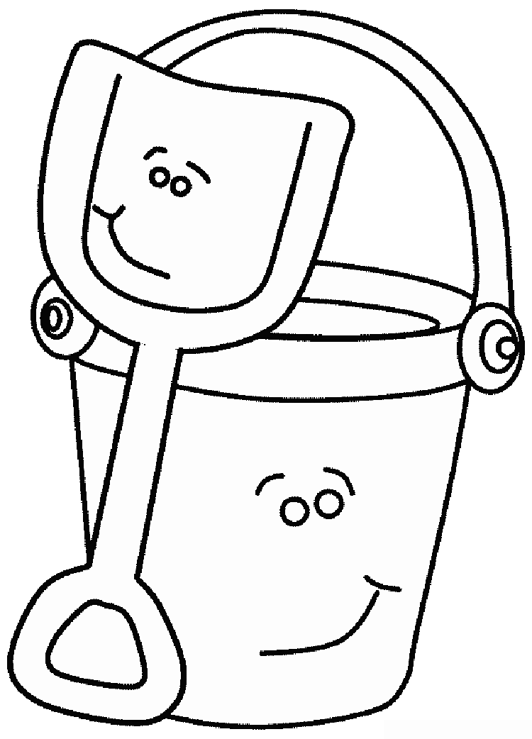 Sand bucket and shovel coloring page | Coloring pages | Clipart library