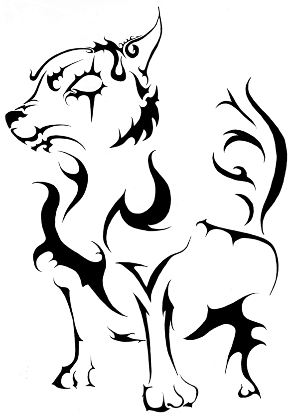 Tribal Dog by St-Luciferis on Clipart library
