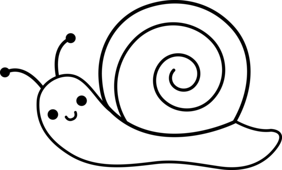 Cute Snail Line Art - Free Clip Art
