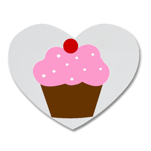 Pink Cupcake Heart Shape Coaster Custom Heart Coasters
