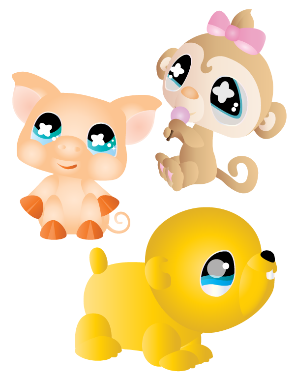 13 Free Packs of Animal Vector Graphics: Cute Cartoon Characters 