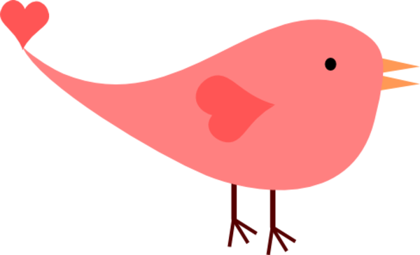 Pink Female Love Bird image - vector clip art online, royalty free 