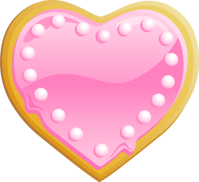 Heart-shaped Cookie with Pink Frosting - Free Clip Arts Online 